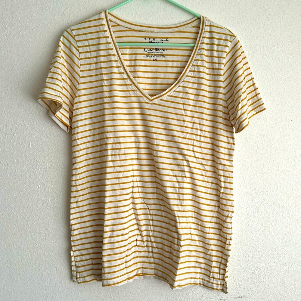 Lucky Brand Venice Burnout Tee, Size L